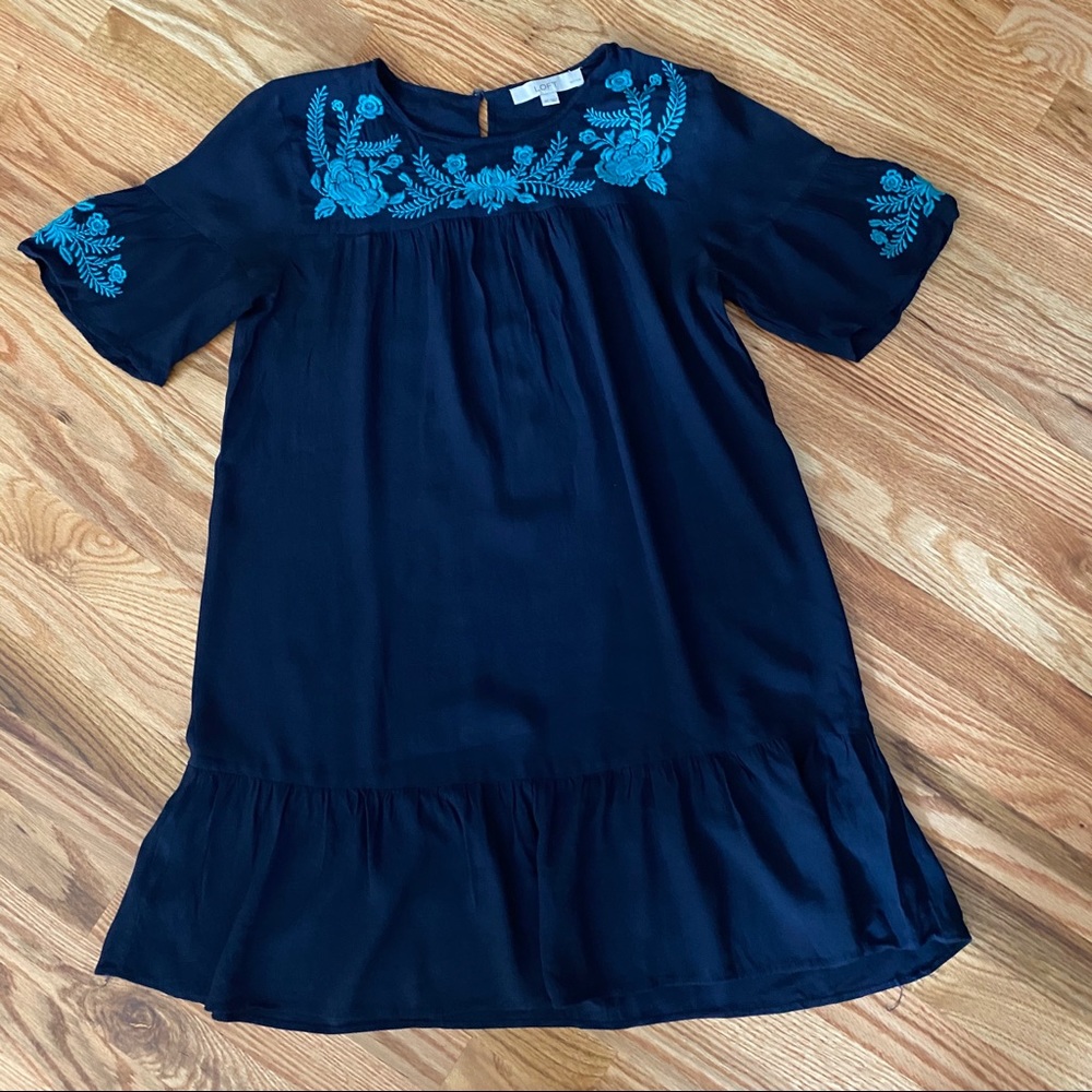 Loft Petite Embroidered Dress